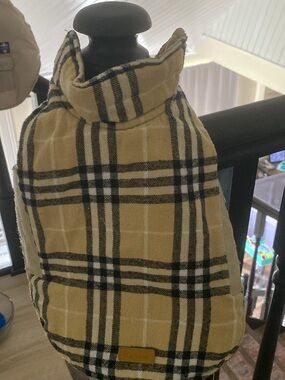 Plaid Turtleneck Dog Coat in Mustard and Black